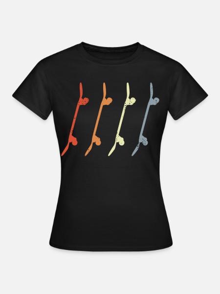 Skateboards Retro Look - Frauen T-Shirt - Schwarz