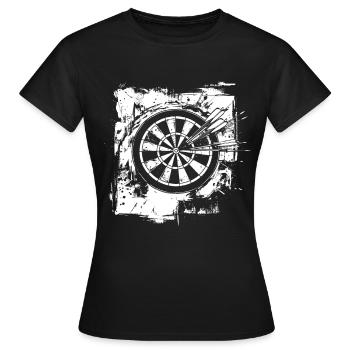 Funny dartboard - Women's T-Shirt - black - Front - AI Model Female 172 dark (172cm)