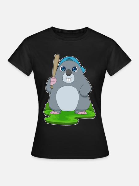 Maulwurf Baseball Baseballschläger - Frauen T-Shirt - Schwarz