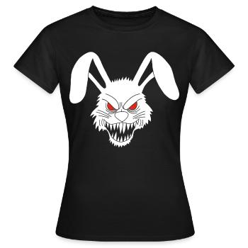 Lapin blanc démoniaque - T-shirt Femme - noir - Devant - AI Model Female 172 dark (172cm)