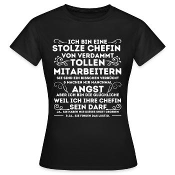 STOLZE CHEFIN VON VERDAMMT TOLLEN MITARBEITERN - Frauen T-Shirt - Schwarz - Vorne - AI Model Female 172 dark (172cm)