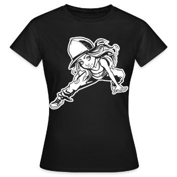Breakdancerin - Frauen T-Shirt - Schwarz - Vorne - AI Model Female 172 dark (172cm)