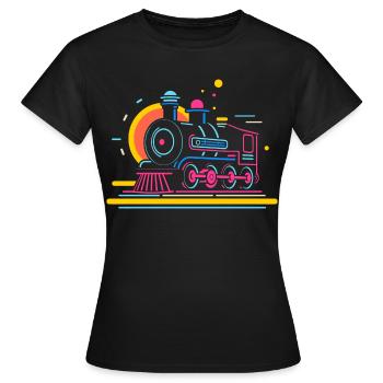 Caricature ferroviaire - T-shirt Femme - noir - Devant - AI Model Female 172 dark (172cm)