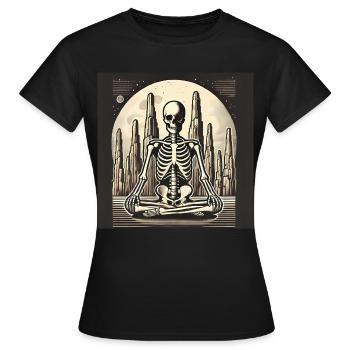 Illustration de squelette dans la solitude - T-shirt Femme - noir - Devant - AI Model Female 172 dark (172cm)
