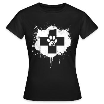 Croquis de premiers secours en médecine vétérinaire - T-shirt Femme - noir - Devant - AI Model Female 172 dark (172cm)