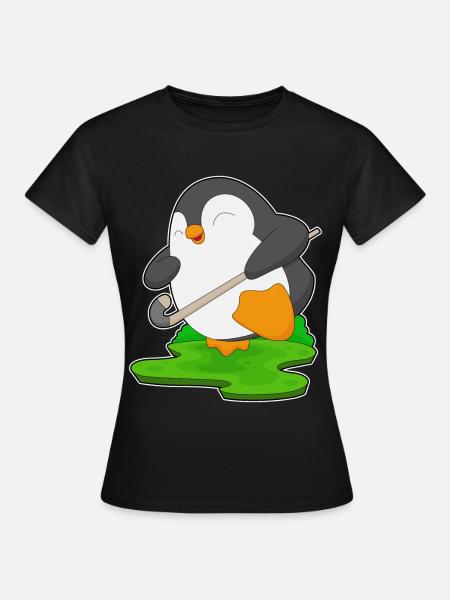 Pinguin Feldhockey Feldhockeyschläger - Frauen T-Shirt - Schwarz