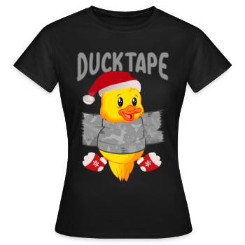 Ruban adhésif de Noël | Canetons avec du ruban adhésif - T-shirt Femme - noir - Devant - AI Model Female 172 dark (172cm)