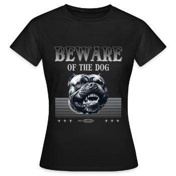 Attention au chien - T-shirt Femme - noir - Devant - AI Model Female 172 dark (172cm)