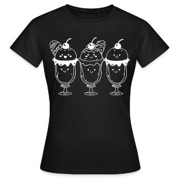 Coupe glacée sundae look bande dessinée - T-shirt Femme - noir - Devant - AI Model Female 172 dark (172cm)
