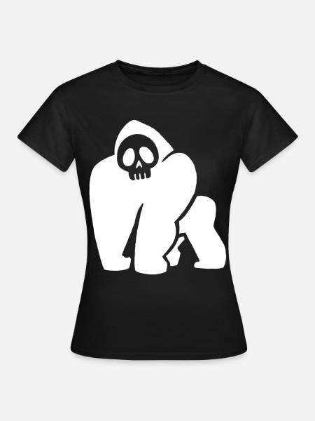 Weißer Gorilla Schädel - Frauen T-Shirt - Schwarz