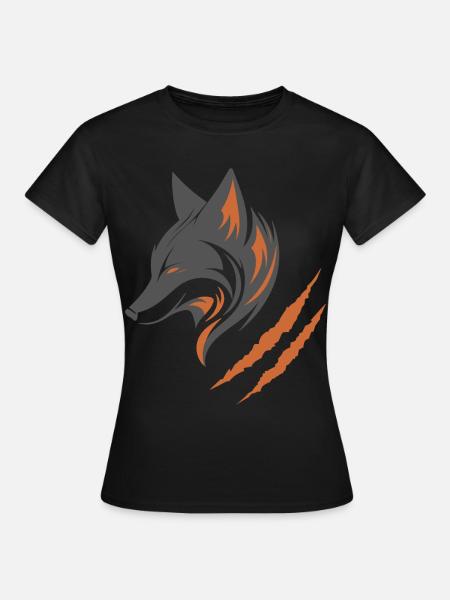 Grauer Fuchs | Orange Fuchs - Frauen T-Shirt - Schwarz