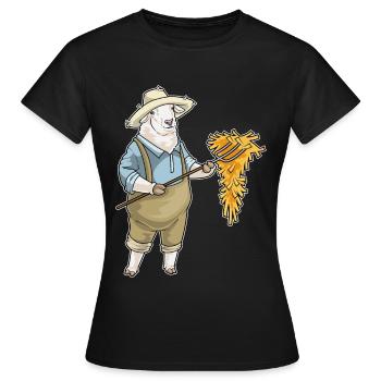 Schaf Landwirt Stroh Bauernhof - Frauen T-Shirt - Schwarz - Vorne - AI Model Female 172 dark (172cm)