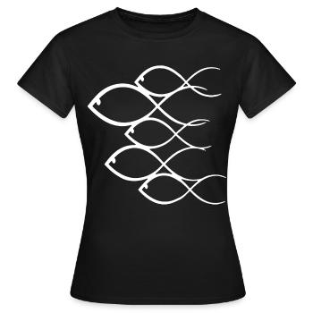 Schwarm Weißfische - Frauen T-Shirt - Schwarz - Vorne - AI Model Female 172 dark (172cm)