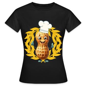 Erdnuss Koch Köche Köchin Daumen hoch Kochkunst - Frauen T-Shirt - Schwarz - Vorne - AI Model Female 172 dark (172cm)