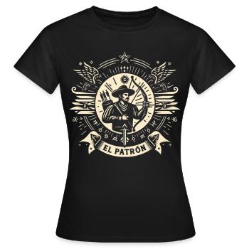 El Patrón Bogenschütze Icon - Frauen T-Shirt - Schwarz - Vorne - AI Model Female 172 dark (172cm)