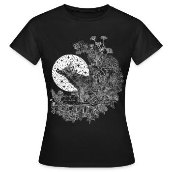 LE RENARD ET LE CIEL NOCTURNE - T-shirt Femme - noir - Devant - AI Model Female 172 dark (172cm)