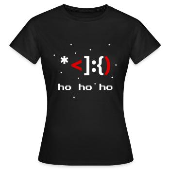ASCII Père Noël Saint-Nicolas - T-shirt Femme - noir - Devant - AI Model Female 172 dark (172cm)
