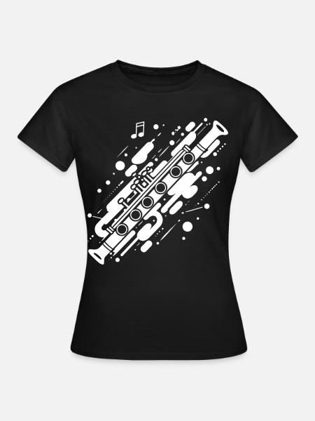 Flöte Streetart - Frauen T-Shirt - Schwarz