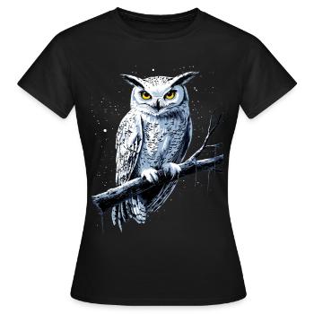 hibou chouette chouette chouette hibou hibou mignons hiboux - T-shirt Femme - noir - Devant - AI Model Female 172 dark (172cm)