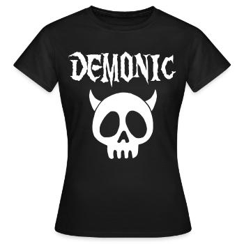 Tête de mort démoniaque blanc - T-shirt Femme - noir - Devant - AI Model Female 172 dark (172cm)