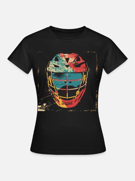 Oldschool Lacrosse Helm - Frauen T-Shirt - Schwarz