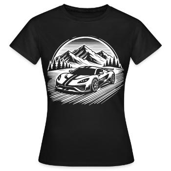 Silhouette Voiture Classique Rétro T-Shirt Voiture Classique - T-shirt Femme - noir - Devant - AI Model Female 172 dark (172cm)