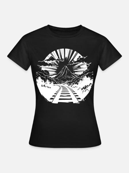 Eisenbahn Grafik - Frauen T-Shirt - Schwarz