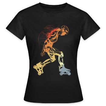 Vintage Roller Skate Girl - Women's T-Shirt - black - Front - AI Model Female 172 dark (172cm)
