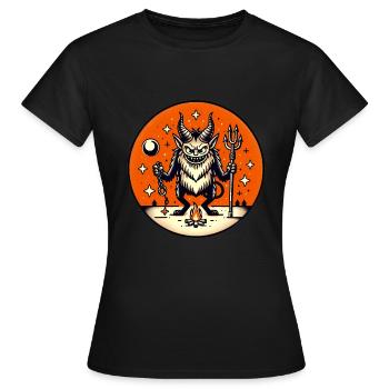 Krampusnacht Unfug Illustration - Frauen T-Shirt - Schwarz - Vorne - AI Model Female 172 dark (172cm)