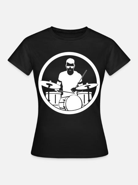 Drummer - Frauen T-Shirt - Schwarz