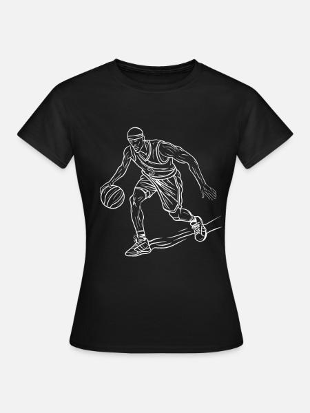 Basketballer Zeichnung - Frauen T-Shirt - Schwarz