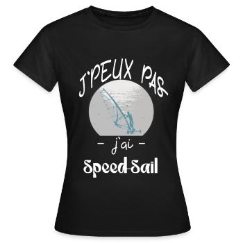 j'peux pas 'jai speed sail - T-shirt Femme - noir - Devant - AI Model Female 172 dark (172cm)