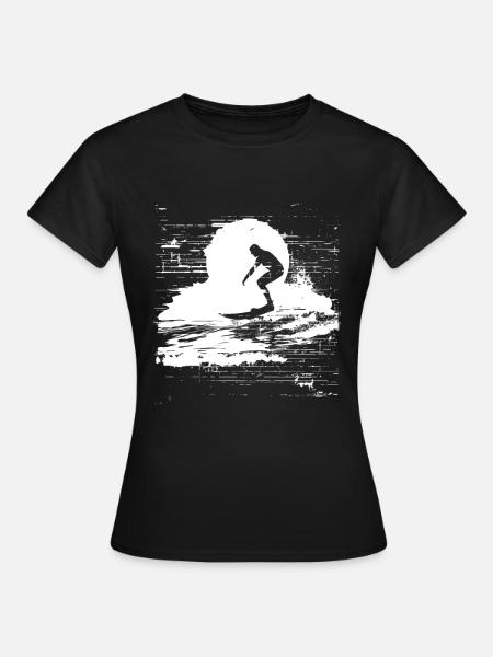 Surfing Skizze - Frauen T-Shirt - Schwarz