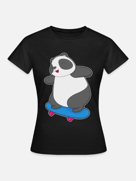 Panda Skater Skateboard - Frauen T-Shirt - Schwarz