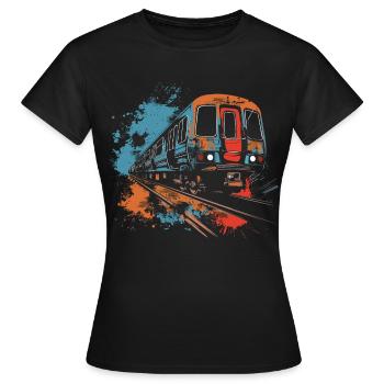 Chemin de fer - T-shirt Femme - noir - Devant - AI Model Female 172 dark (172cm)