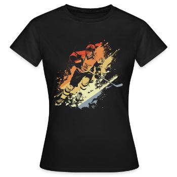 Eishockeyspieler Vintage - Frauen T-Shirt - Schwarz - Vorne - AI Model Female 172 dark (172cm)