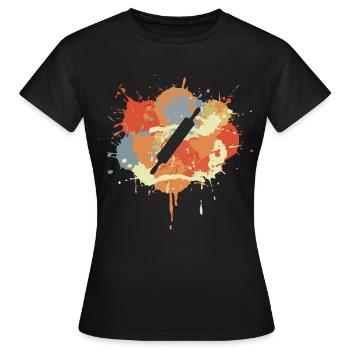 Croquis de rouleau à pâtisserie - T-shirt Femme - noir - Devant - AI Model Female 172 dark (172cm)