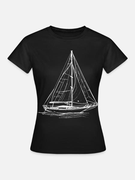Segeln Skizze - Frauen T-Shirt - Schwarz