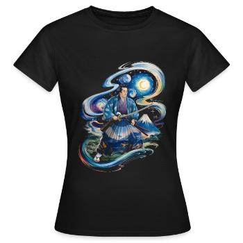 Samurai Ronin Mount Fuji japanisch - Frauen T-Shirt - Schwarz - Vorne - AI Model Female 172 dark (172cm)