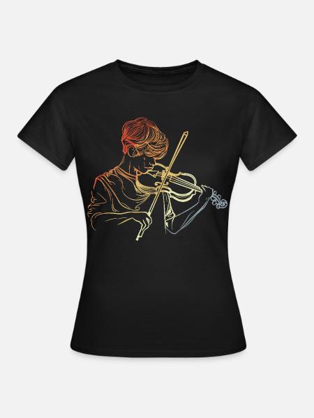 Geigenspieler Junge - Frauen T-Shirt - Schwarz