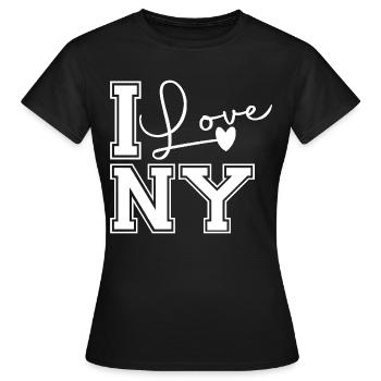 I love ny - Frauen T-Shirt - Schwarz - Vorne - AI Model Female 172 dark (172cm)