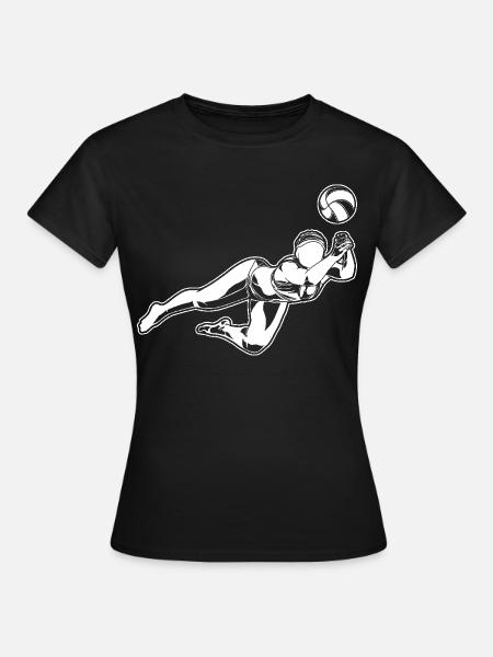 Beach Volleyball Mädchen - Frauen T-Shirt - Schwarz