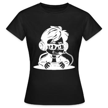 Videospiel Liebhaber Skizze - Frauen T-Shirt - Schwarz - Vorne - AI Model Female 172 dark (172cm)