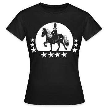 Islandpferde Reiterin auf Islandpferd Damen Frauen - Frauen T-Shirt - Schwarz - Vorne - AI Model Female 172 dark (172cm)