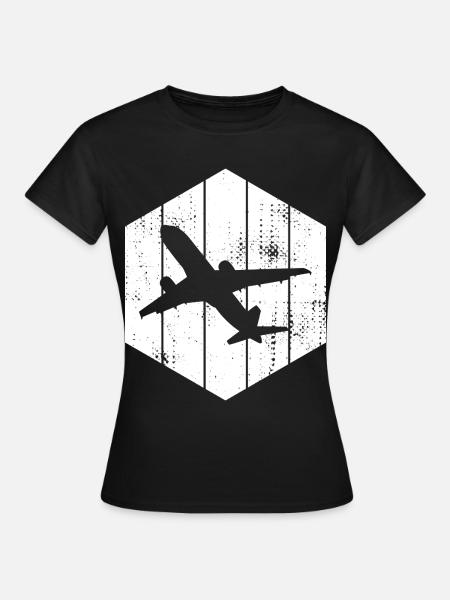 Flugzeuge Skizze - Frauen T-Shirt - Schwarz