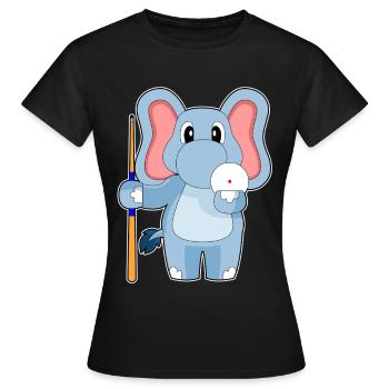 Elefant Billiard Queue - Frauen T-Shirt - Schwarz - Vorne - AI Model Female 172 dark (172cm)