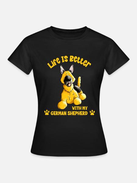 Deutscher Schäferhund Spruch - Dame-T-shirt - sort
