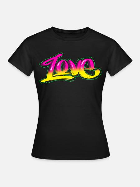 Graffiti Love - design streetstyle - T-shirt Femme - noir