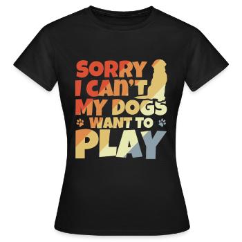 Hundehalter Witz - Frauen T-Shirt - Schwarz - Vorne - AI Model Female 172 dark (172cm)