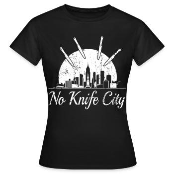 Keine Messer Stadt, - Frauen T-Shirt - Schwarz - Vorne - AI Model Female 172 dark (172cm)